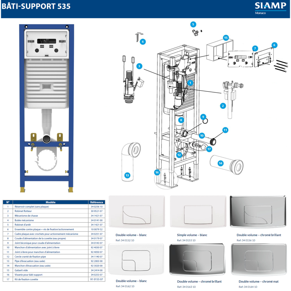 SIAMP 34 2100 07 Sachet de Fixation pour Bâti Chasse Verso BCS.