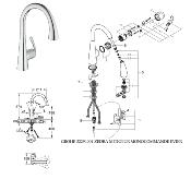 Guide et anneau glissant. Pour mitigeur ZEDRA.