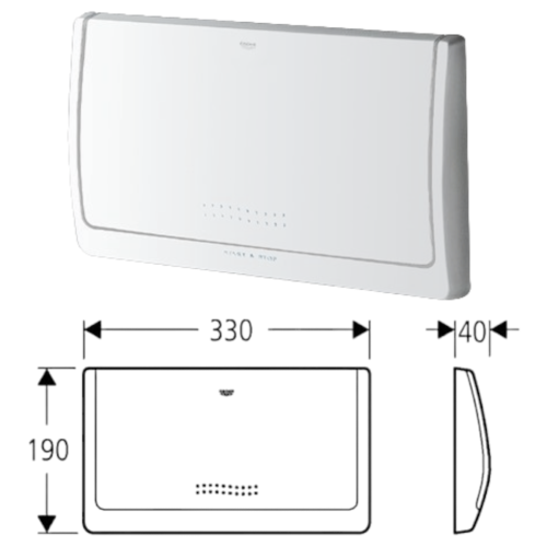 GROHE 37053SH0 Plaque de commande Classic, Blanc Alpin.