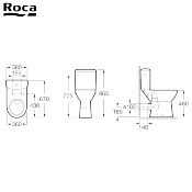 ROCA A349238000 ACCESS - PACK WC SURELEVE SORTIE HORIZONTALE AVEC ABATTANT FERME FREIN DE  CHUTE BLANC