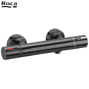 PR-ROCA A5A1409CN0 T-1000 Mitigeur Douche thermostatique mural, Titanium black.