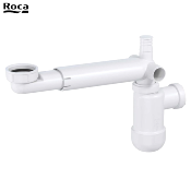 ROCA AU0014100R KIT Siphon Bouteille de lavabo, avec flexible, économie d'espace, Blanc.