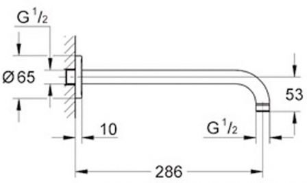 GROHE_28576000_Bras_de_douche_moderne_RAINSHOWER_longueur_300_mm_chrome_Schema_Cote.jpg