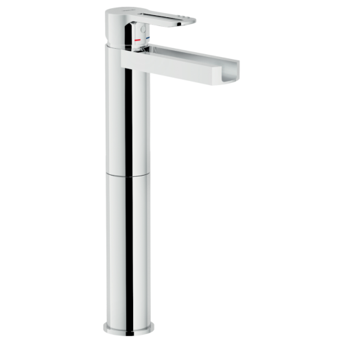 NOBILI RDC0128/2CR NEW ROAD. MITIGEUR LAVABO BEC HAUT CASCADE AVEC VIDAGE PUSH CHROMÉ.