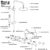 ROCA AG0190600R LOFT - TÊTE CERAMIQUE COLONNE  (2U).