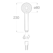 ROCA A5B1103C00 STELLA 80/3. Douchette 3 Fonctions.