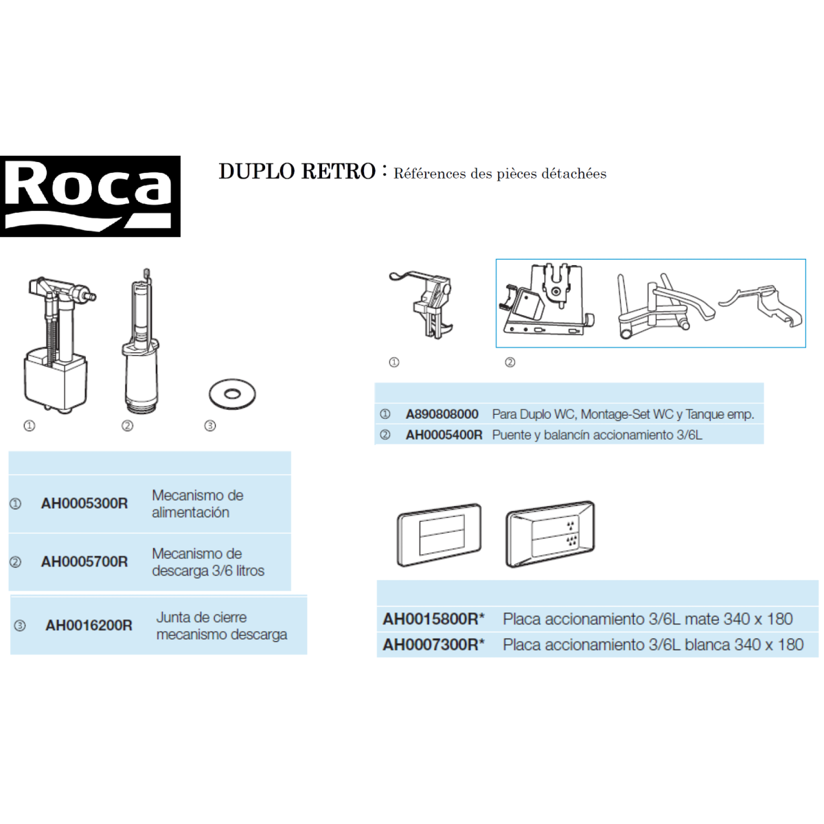 Mecanismo de descarga 3/6l Roca