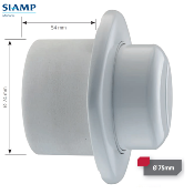 SIAMP 31 2536 10 Commande Pneumatique Encastré. Bouton en Saillie. Double Volume. Blanc.