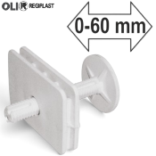 REGIPLAST 100001 BUTEE DORSALE REGLABLE 0-60 MM POUR COMBLER L ESPACE MUR - RESERVOIR / REGISTAR/BIFLO / REGILUX
