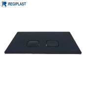 REGIPLAST 183N PLAQUE DE COMMANDE "PLAIN" DOUBLE DEBIT NOIRE SOFT