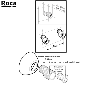 PR-ROCA A525554200 ROSACES CHROMÉES AVEC RACCORDS EXCENTRIQUES + ANTIBRUIT.