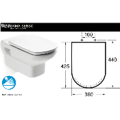 ROCA A801512004 DAMA SENSO - Abattant complet avec frein de chute.