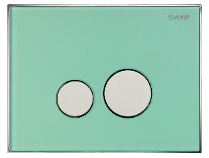 PR-SIAMP 31 1991 60 Plaque de commande REFLET 360 - INGENIO - Dépoli vert / Chromé brillant.
