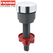 FRANKE 128883 - 133.0301.740 - Bouton rotatif rond, chromé, pour trou diamètre 35mm.