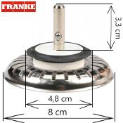FRANKE 330850 - 133.0203.293 - Panier de bonde manuelle 3" 1/2 - 80 mm.