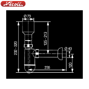 NICOLL 0202109 CU23 - SIPHON BOUTEILLE POUR URINOIR.