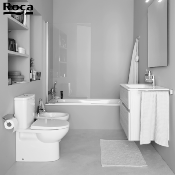ROCA A801E6201 VICTORIA - Abattant WC Double Blanc pour WC Compact. Charnières métal. Frein de chute.