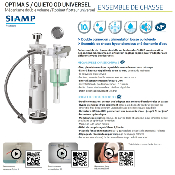 SIAMP 10 0036 48 Mécanisme de chasse Optima S + Robinet flotteur Quieto OD Universel.