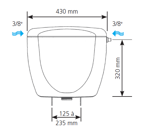 Réservoir WC attenant Swalis Primo 58