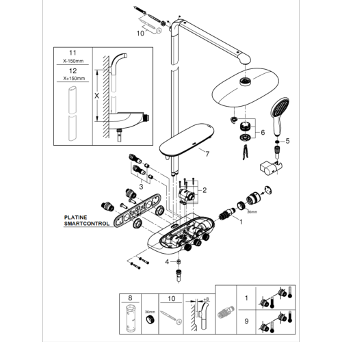 GROHE 407092047 Platine pour SmartControl.