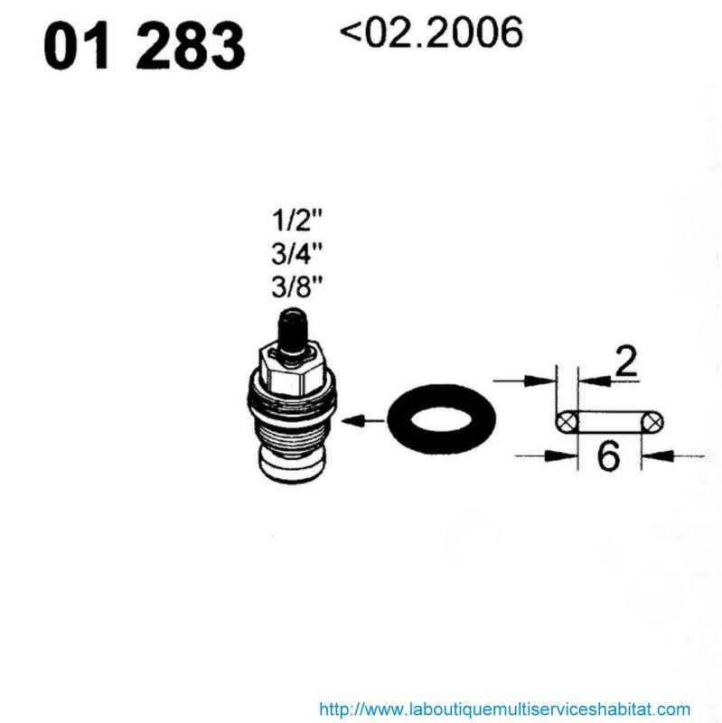 GROHE 0128300M Joint torique, 6x2 mm.01 283 Pièces Détachées Grohe.