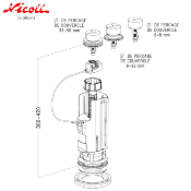 NICOLL 0702116 - 3V12  Mécanisme Double Volume Câble Universel.