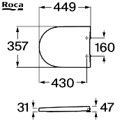 ROCA A801D12001 THE GAP ROUND ABATTANT WC FERMETURE RALENTIE BLANC.