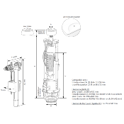 ROCA G5041100 - Optima 49/95L - Kit Mécanisme de chasse + Robinet Flotteur.