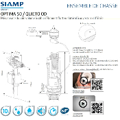 PR-SIAMP 10 0036 47 Mécanisme de Chasse Optima 50 + Robinet Flotteur Quieto OD.