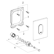 GROHE 38857SH0 ARENA Cosmopolitan. Plaque de commande manuelle pour urinoir, Blanc Alpin.