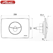 NICOLL 0709140 380-Plaque de commande double volume GOUTTE, Blanche