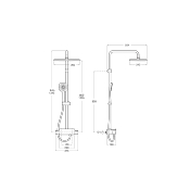 ROCA A5A9C88C00 DECK-T SQUARE. Colonne de douche Thermostatique. Chromée.