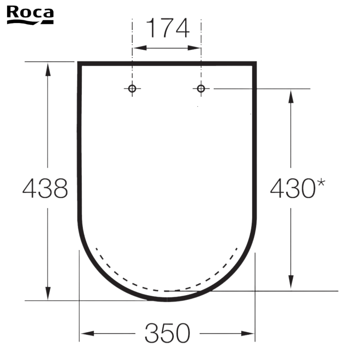 Abattant WC Debba Square Carré 44,2x36,3 cm A8019D000B Roca