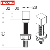 FRANKE 508068 - 133.0175.469 - Bouton rotatif carré