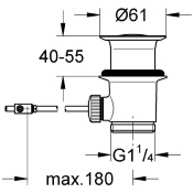 GROHE 28910000 Garniture de vidage 1 1/4".