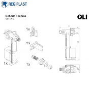 REGIPLAST 884379 Robinet Flotteur Latéral Universel OLI ONE à remplissage différé.