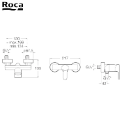 PR-ROCA A5A2109C00 L20 - MITIGEUR DOUCHE MURAL. NF.