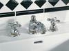 HANSGROHE AXOR 17133000 Mélangeur lavabo 3 trous poignées croisillons chromés.