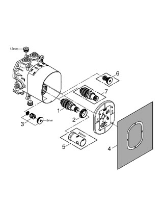 Grohe 47379000 3/4 '- Cartouche Thermostatique De Marche Arriere à