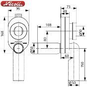 NICOLL 0202131 CU27 - Siphon urinoir encastré.