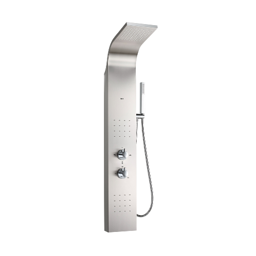 ROCA A2H0423000 ESSENTIAL 2.0 - Colonne de douche hydromassage thermostatique. Acier Inoxydable.