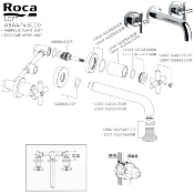ROCA AG0064700R LOFT/L. ELITE KIT BEC LAVABO MURAL 190 MM.