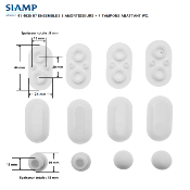 SIAMP 41 4635 07 Ensembles 8 Amortisseurs + 4 Tampons Abattant WC.