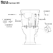 ROCA AV0036900R - CARMEN - KIT SYSTÈME DE LEVIER D'ACTIONNEMENT CHASSE D'EAU.