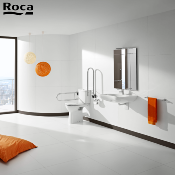 ROCA A349238000 ACCESS - PACK WC SURELEVE SORTIE HORIZONTALE AVEC ABATTANT FERME FREIN DE  CHUTE BLANC