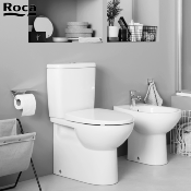 ROCA A801E6201 VICTORIA - Abattant WC Double Blanc pour WC Compact. Charnières métal. Frein de chute.