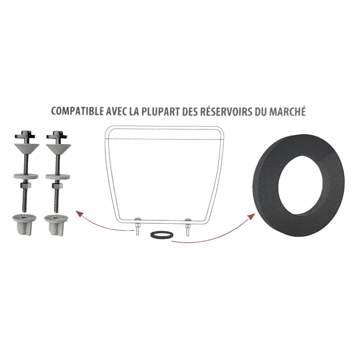 Ensemble joint + fixations de réservoir - réf. 10005162 - SIAMP