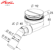 NICOLL 0205240 - TB90 - Bonde receveur de douche TURBOFLOW®