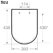 ROCA A8019D000B DEBBA SQUARE - ABATTANT WC, Blanc en SUPRALIT®.