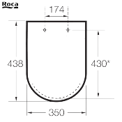 ROCA A8019D200B DEBBA SQUARE - ABATTANT WC, Blanc en SUPRALIT® Frein de chute, Silencio.